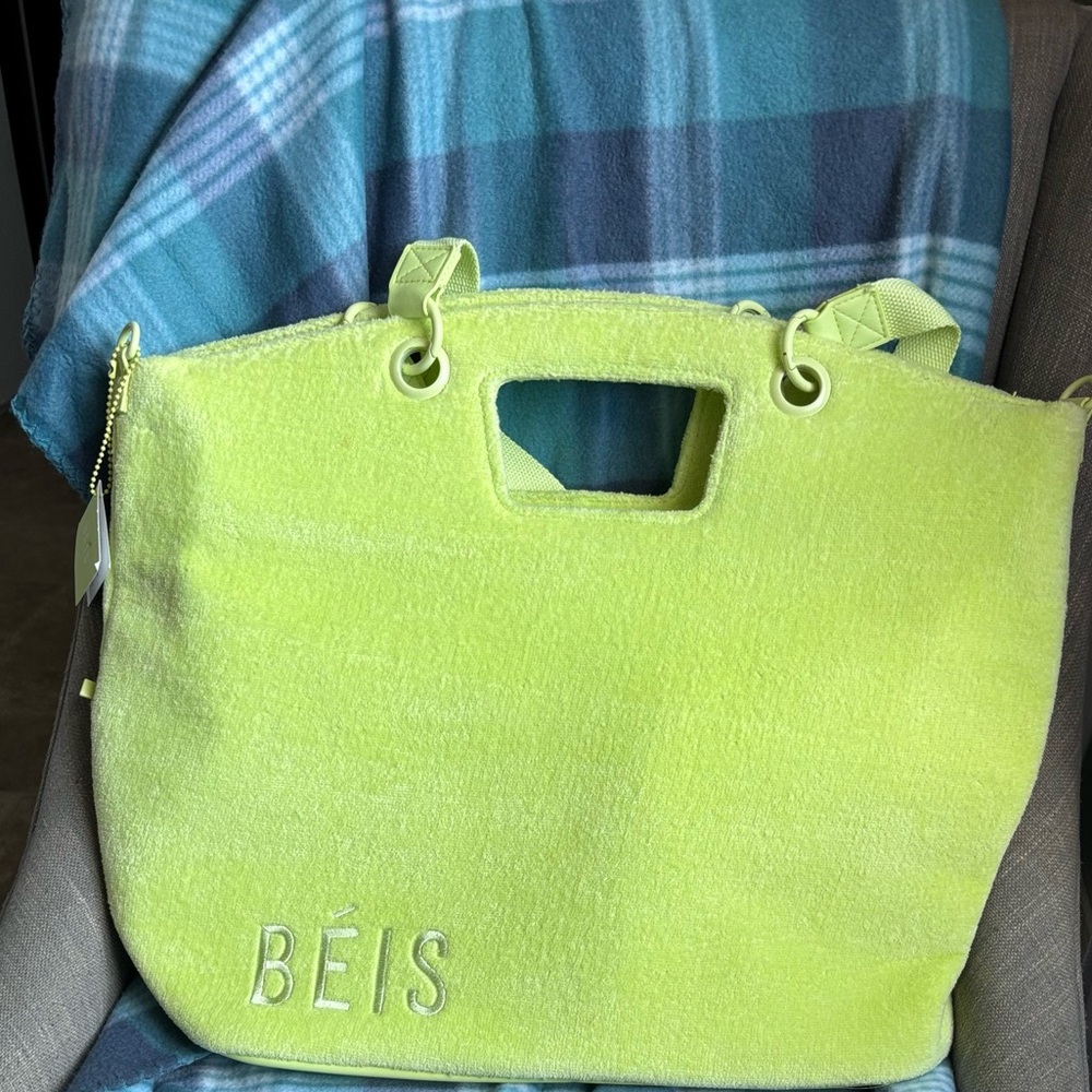 💚BÉIS terry tote in citron💚